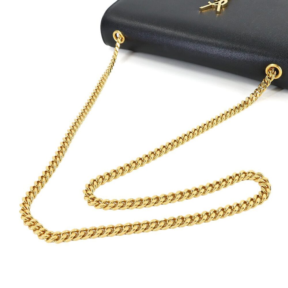 Saint Laurent Kate Chain Shoulder Bag Leather Black - Picture 6 of 8